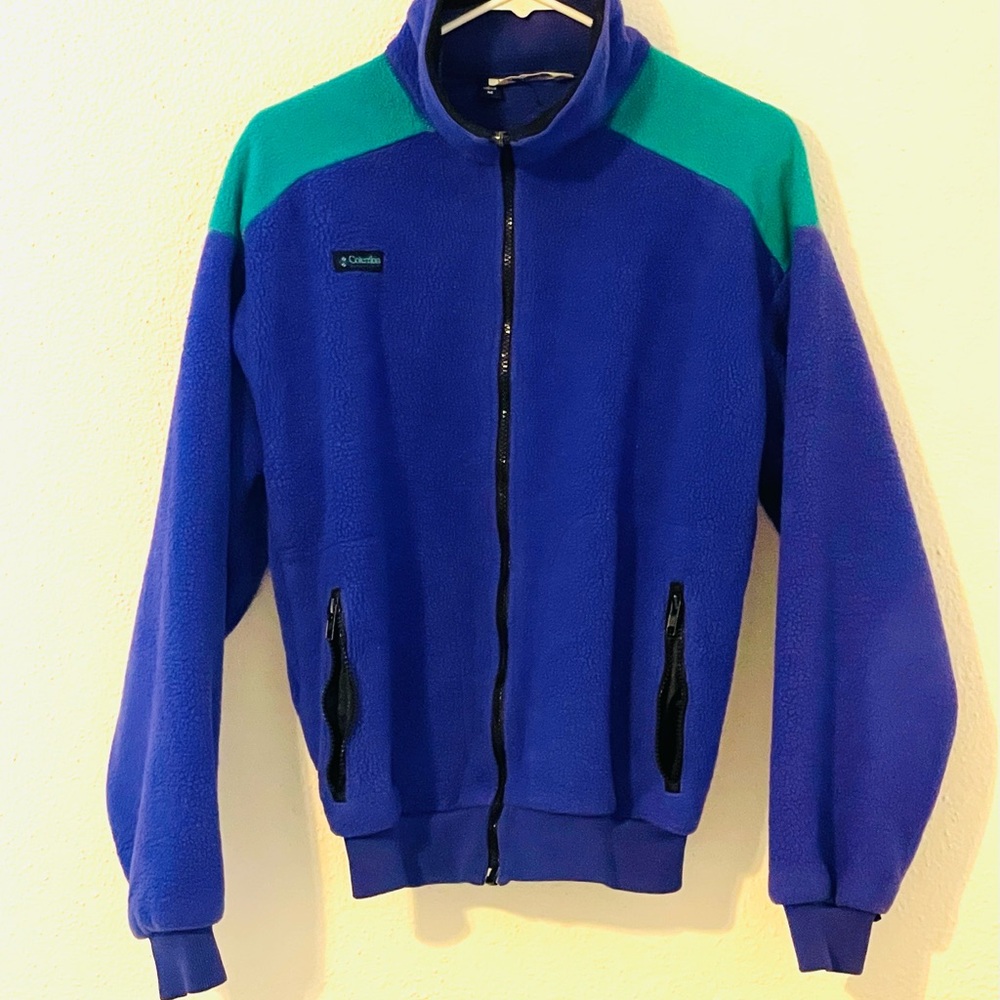 Columbia vintage 80’s fleece sweatshirt blue purple teal